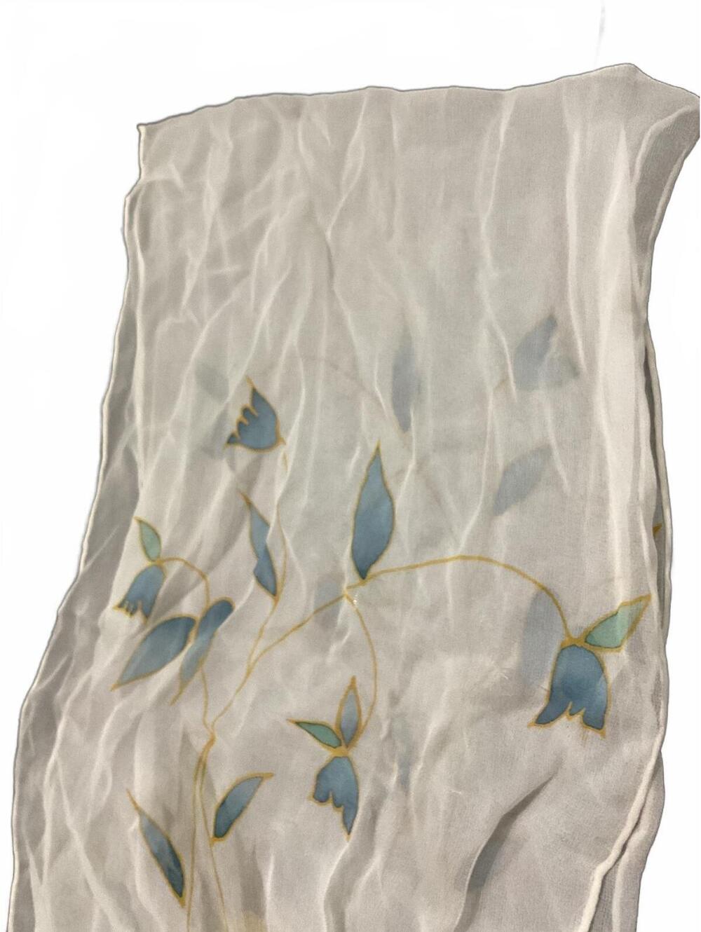 Keke 100% Silk Floral Scarf - Lightweight and Elegant - Picture 3 of 8